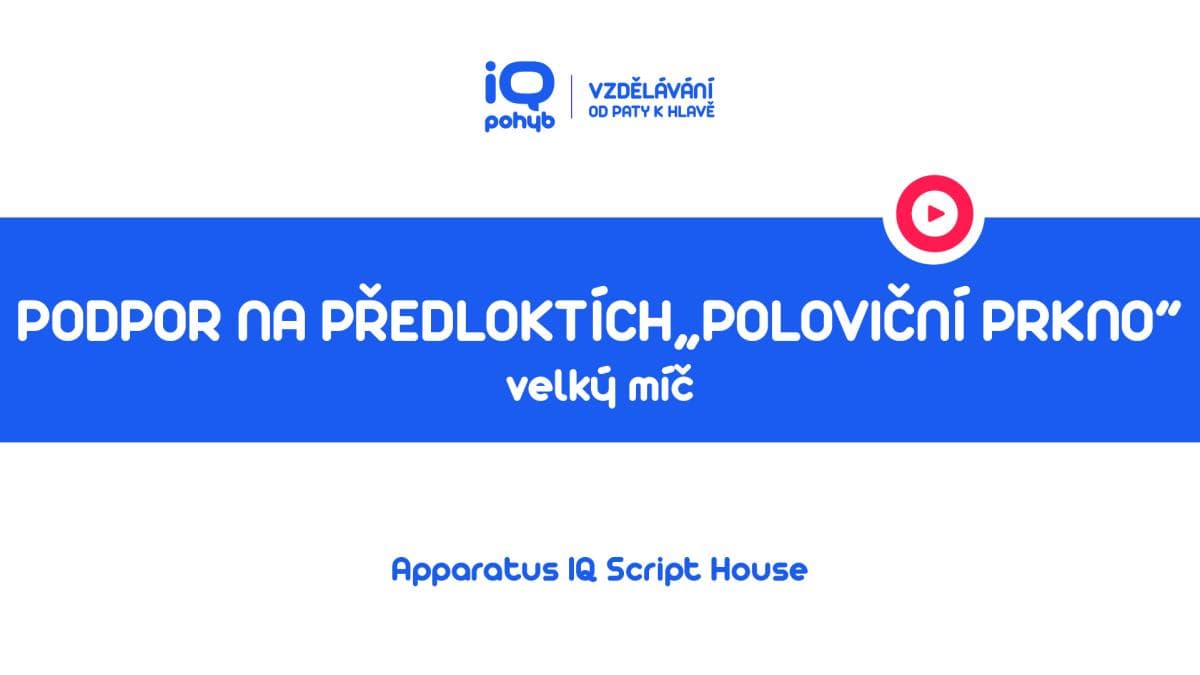 Velké a malé míče - Podpor na předloktích na VM – poloviční prkno