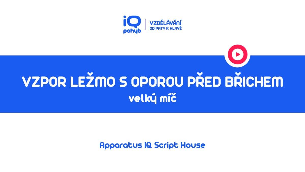 Velké a malé míče - Vzpor ležmo s VM před břichem s pohybem dolních a horních končetin