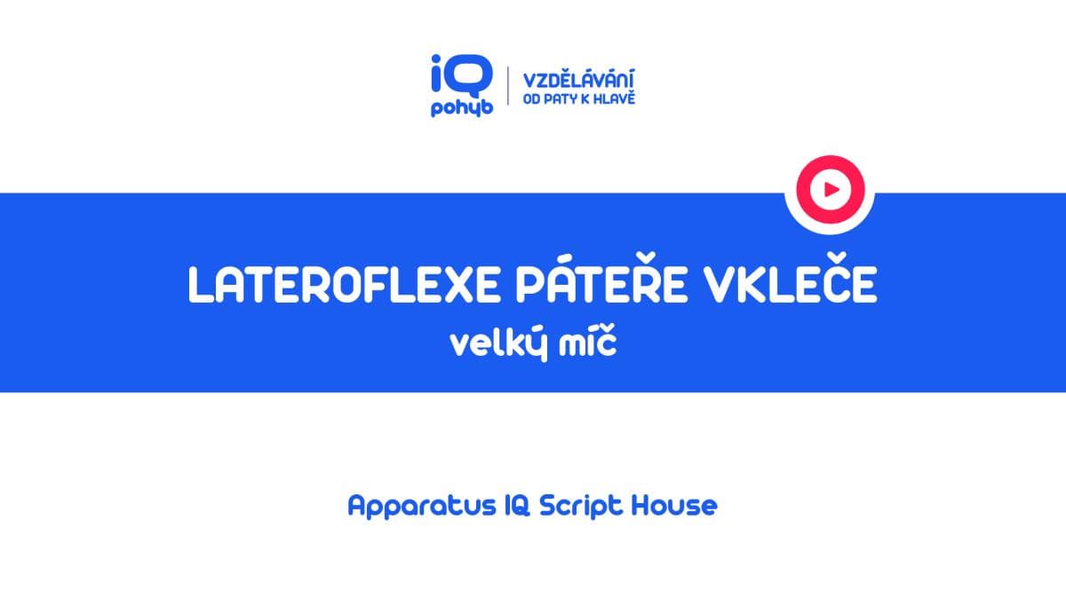 Velké a malé míče - Lateroflexe páteře vkleče s oporou horní končetiny o VM
