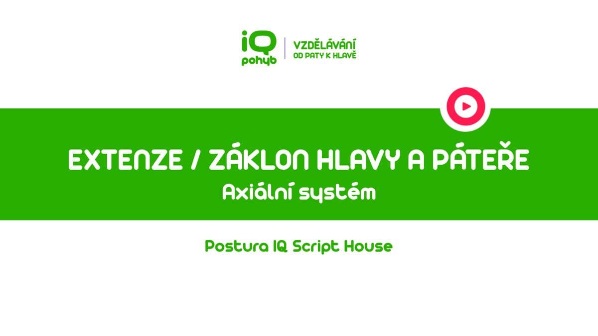 Postura - Axiální systém - Extenze / Záklon hlavy a páteře vestoje