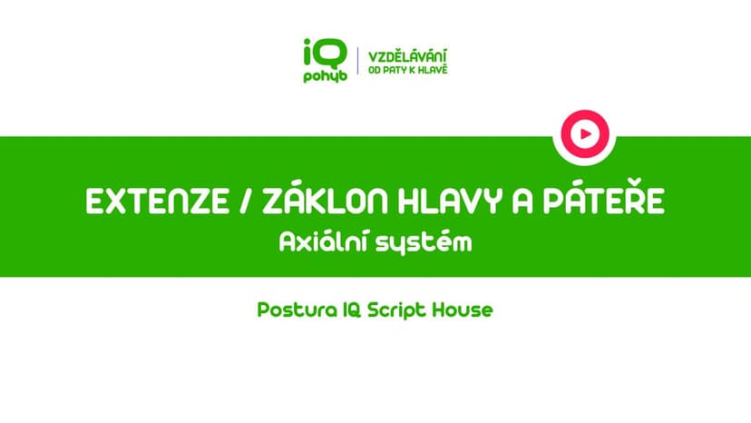 Postura - Axiální systém - Extenze / Záklon hlavy a páteře vestoje
