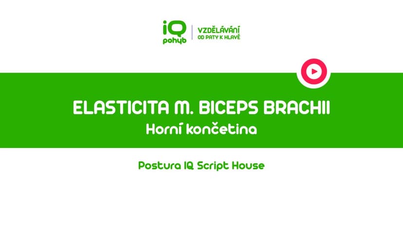  Postura - Horní končetina - Elasticita m. biceps brachii a supinátorů paže