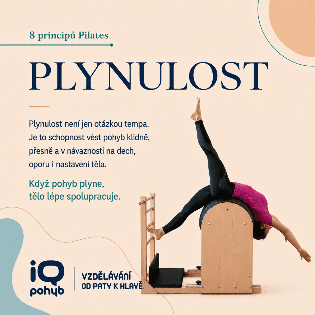 Plynulost v Pilates: když pohyb přestane být jednotlivým cvikem